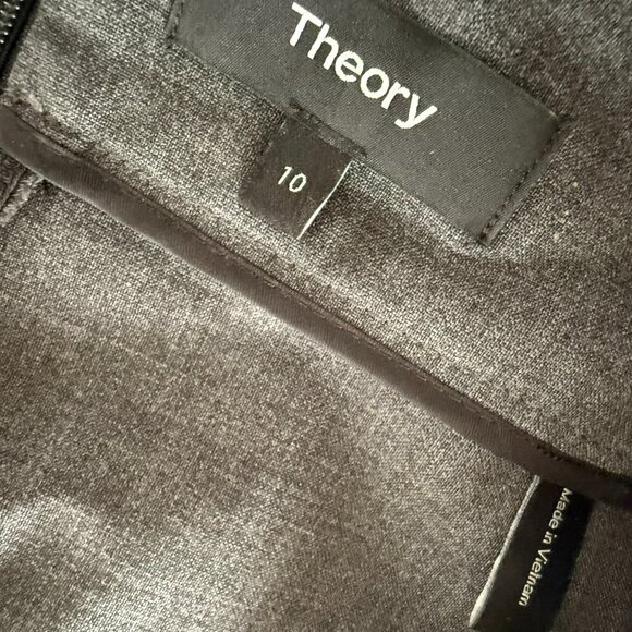Theory Pencil Skirt Slim Fit Stretch Wool Grey Size 10 - Picture 4 of 4